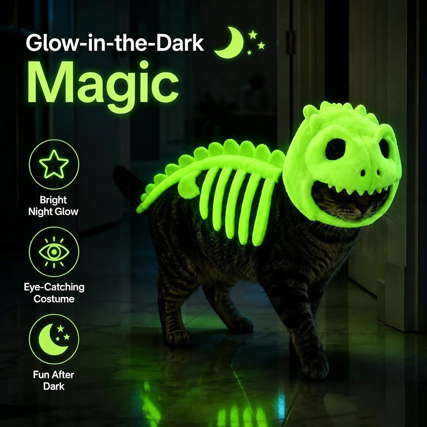 👻Glow-in-the-Dark Dinosaur Skeleton Pet Costume