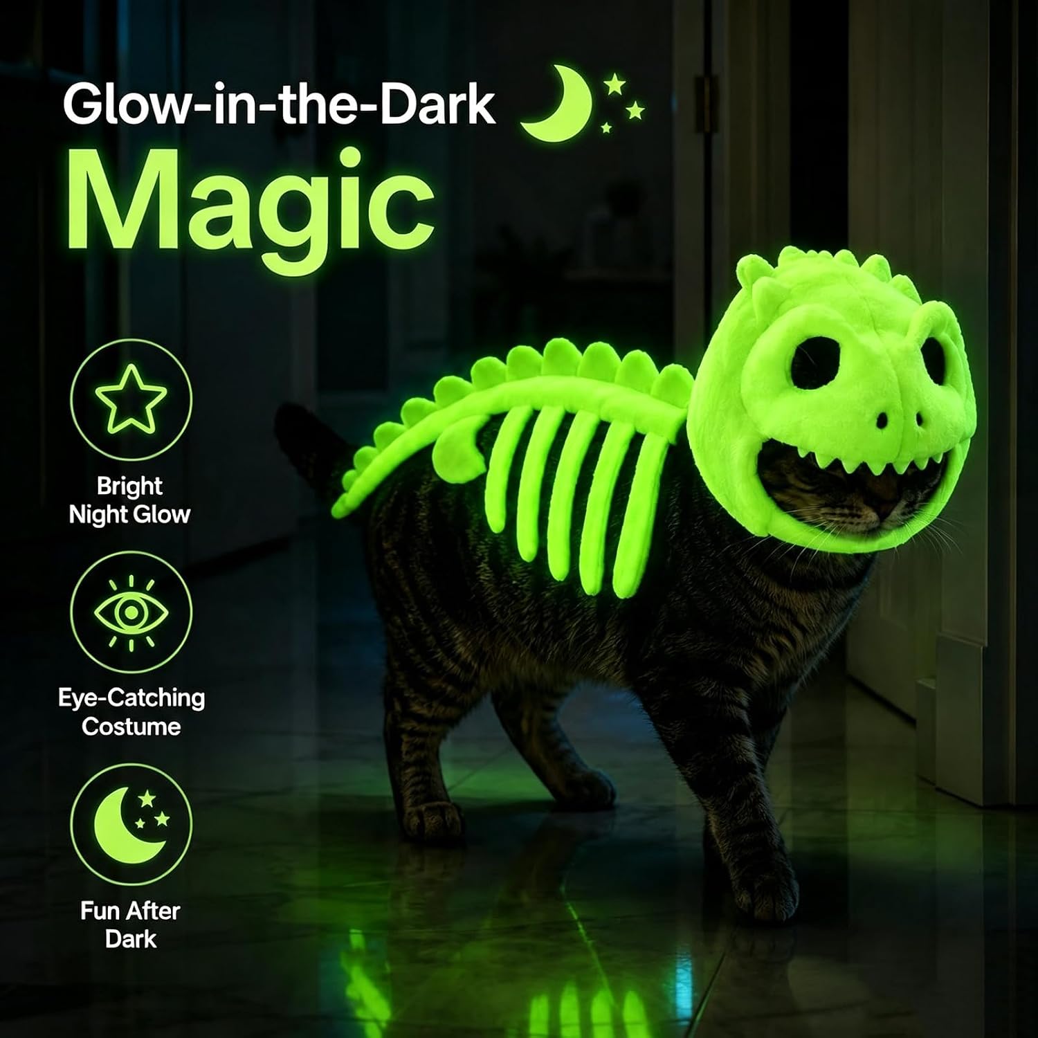 👻Glow-in-the-Dark Dinosaur Skeleton Pet Costume
