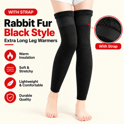 Fleece-Lined Long Knee & Leg Warmers for Women