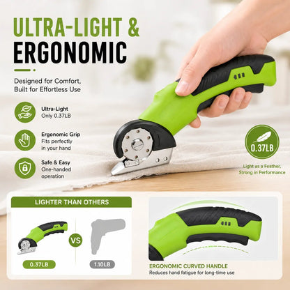 🎉 Cordless Electric Scissors 3.7V – Rechargeable Heavy Duty Cutter with Safety Lock