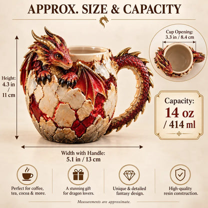 ⏳ Last Day 50% OFF – 🐉 Dragonbound RealmsTM Sculpted Dragon Mug Collection | 6 Fantasy Realm Designs with Raised 3D Dragon Details ☕
