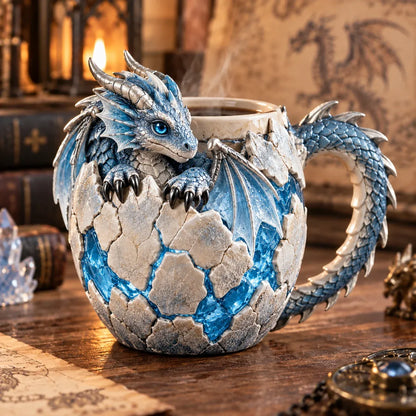 ⏳ Last Day 50% OFF – 🐉 Dragonbound RealmsTM Sculpted Dragon Mug Collection | 6 Fantasy Realm Designs with Raised 3D Dragon Details ☕