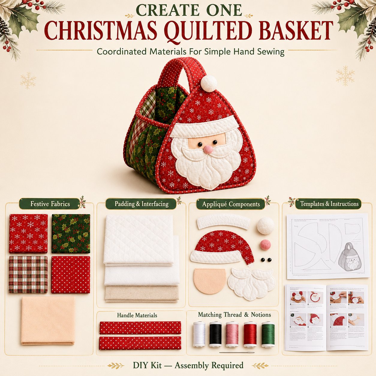 🎄Christmas Character Quilted Carry Basket
