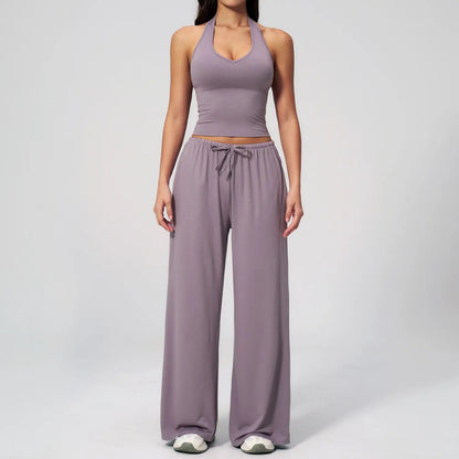 ⚡Hot Sales 49% OFF🔥Women's 2-Piece Athleisure Outfits - Polyester-Silk Fitted Summervibe Sweatsuit