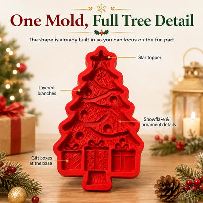 ⏳ Last Day 49% OFF – 🎄Reusable Christmas Tree DIY Casting Mold | Detailed Dimensional Design with Star, Layered Branches, Ornaments, Snowflakes & Gift Box Accents ✨