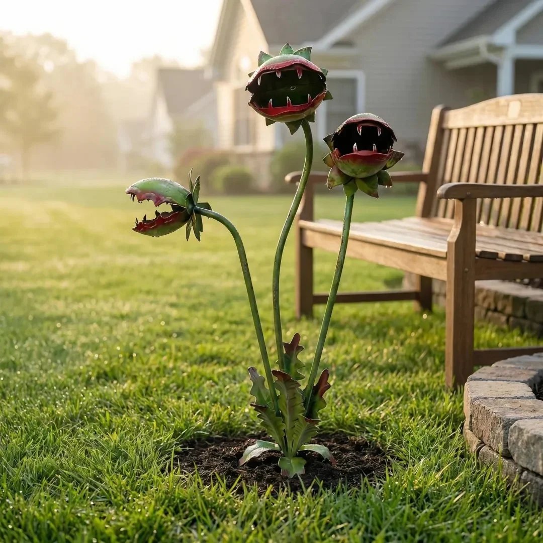 LAST DAY 49% OFF - Whimsical Metal Carnivorous Plant Garden Stake