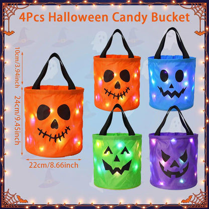 ✨Halloween Glowing Pumpkin Bags – LED Lights & Spacious Interior 🍬