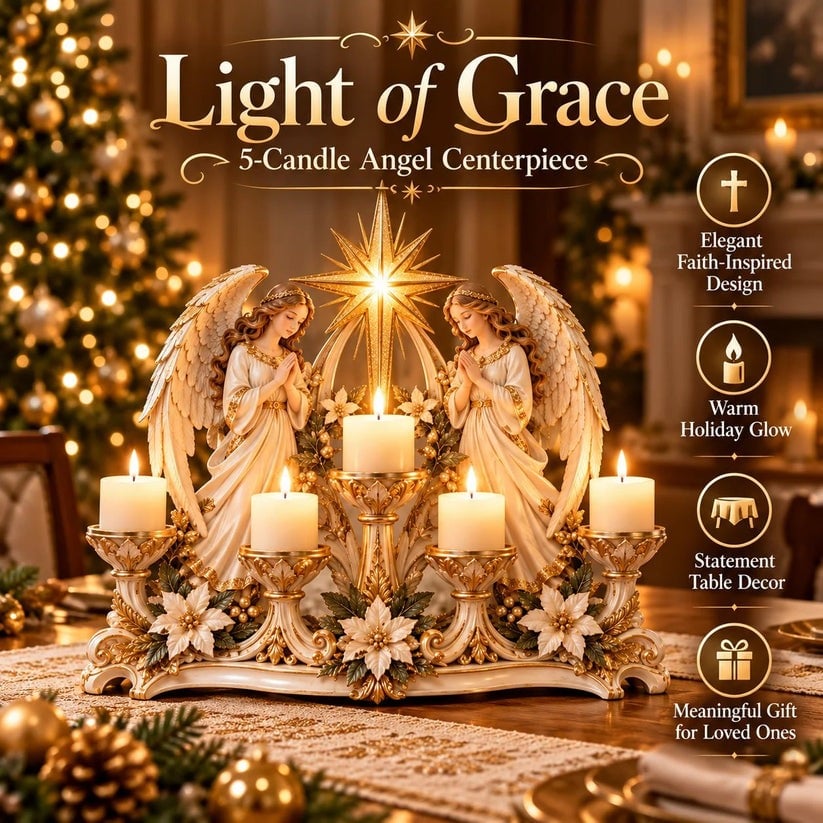 💯✨🕯️ Light of His Presence — Sacred Christian Candleholder ✝️🤍