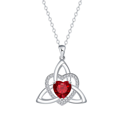 Birthstone Celtic Trinity Knot Heart Necklace✨ Heart Shape Celtic Trinity Knot Birthstone Pendant