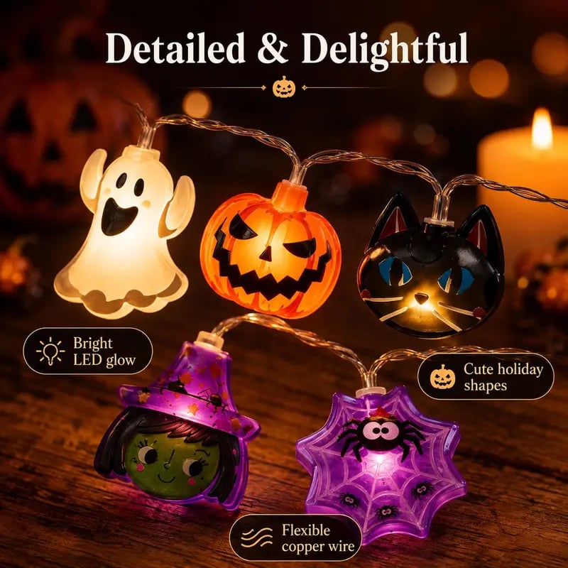 Halloween LED lanterns - Death God, Black Cat, Pumpkin Lantern String