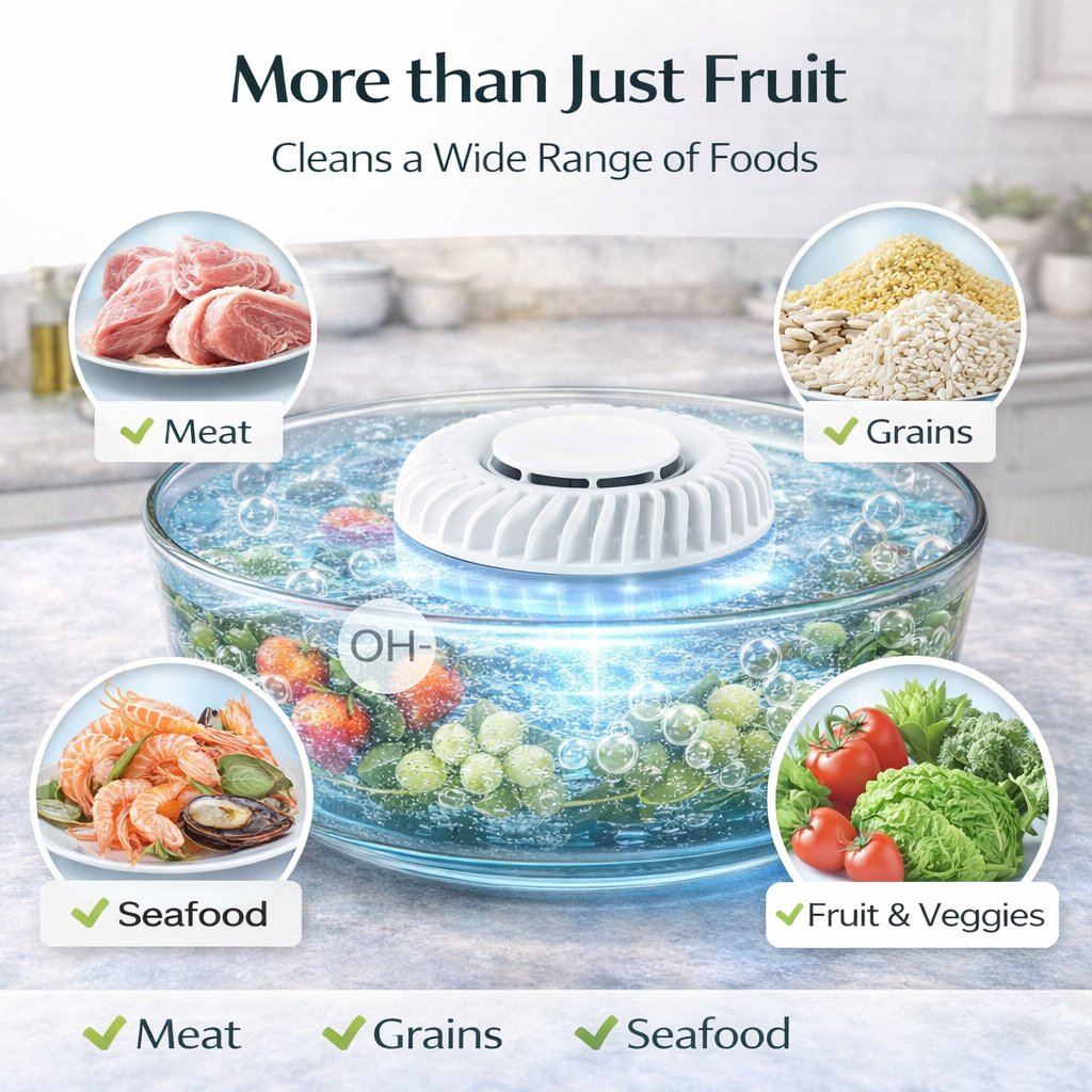 🥬 Fruit & Vegetable Washer – Removes Pesticides & Bacteria, No Chemicals Needed