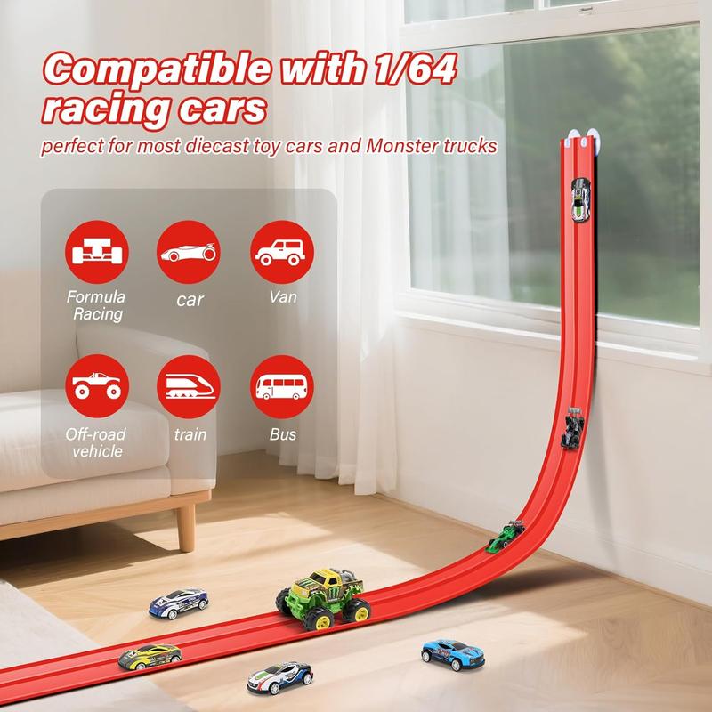 🎁Last Day Promotion 🔥🏎️DIY Children's Alloy Car Suction Cup Race Track