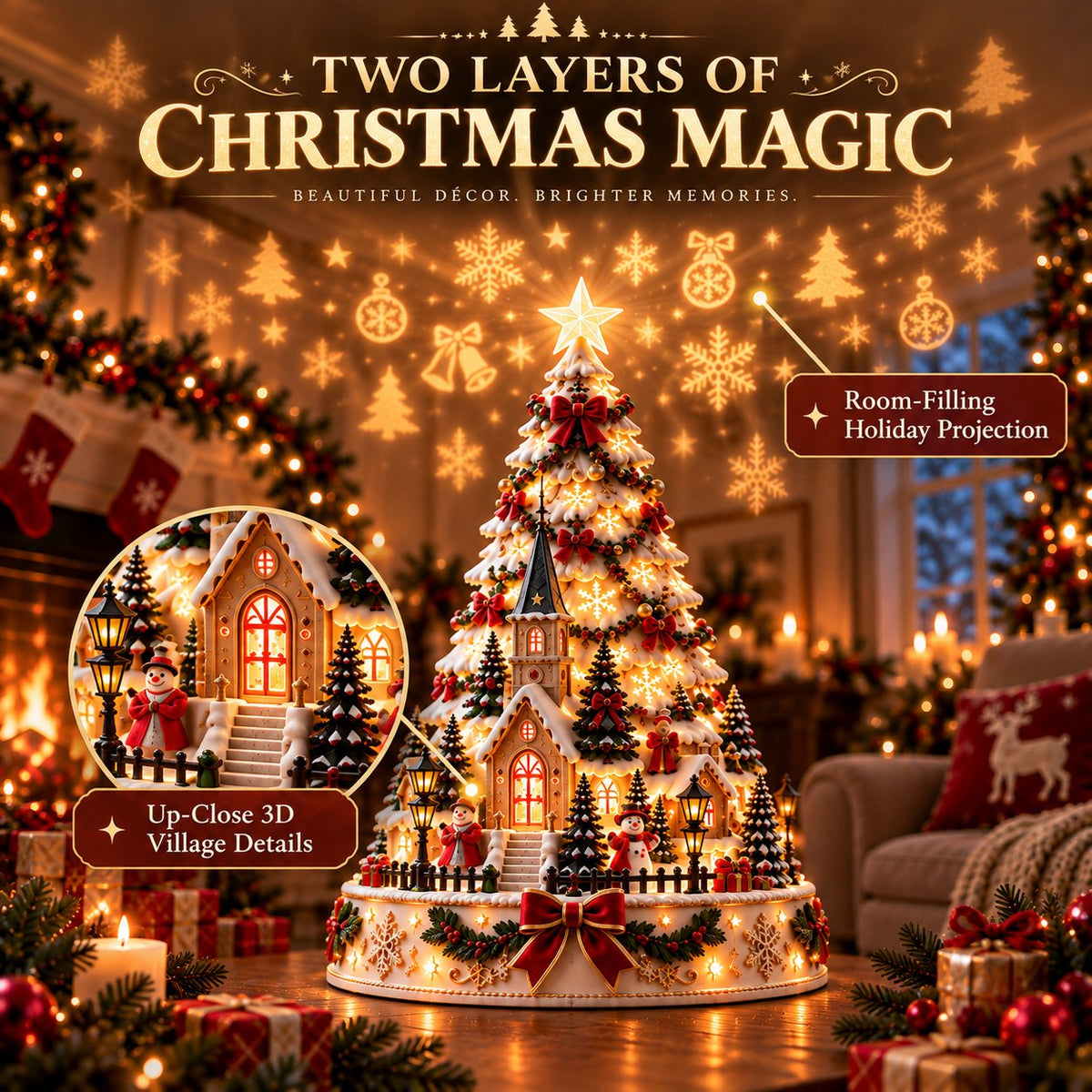 🏆 60,000+ Sold - 🎄MerryRealm™ Christmas Village Lightscape Tree