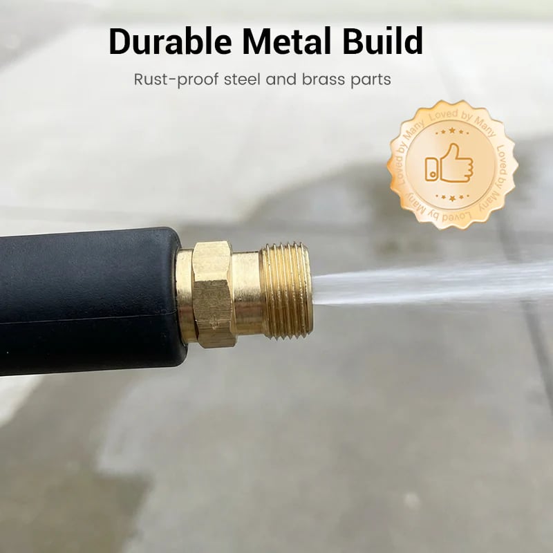 High-Pressure Water Gun – 3 Nozzles, Rustproof Aluminium Alloy, Effortless Deep Cleaning