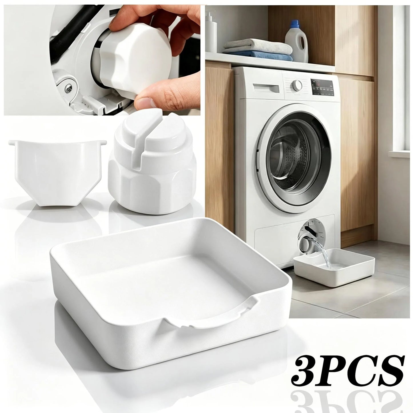 Prevents Water Overflow on the Laundry Floor✨Washing Machine Maintenance Water Catch Tray