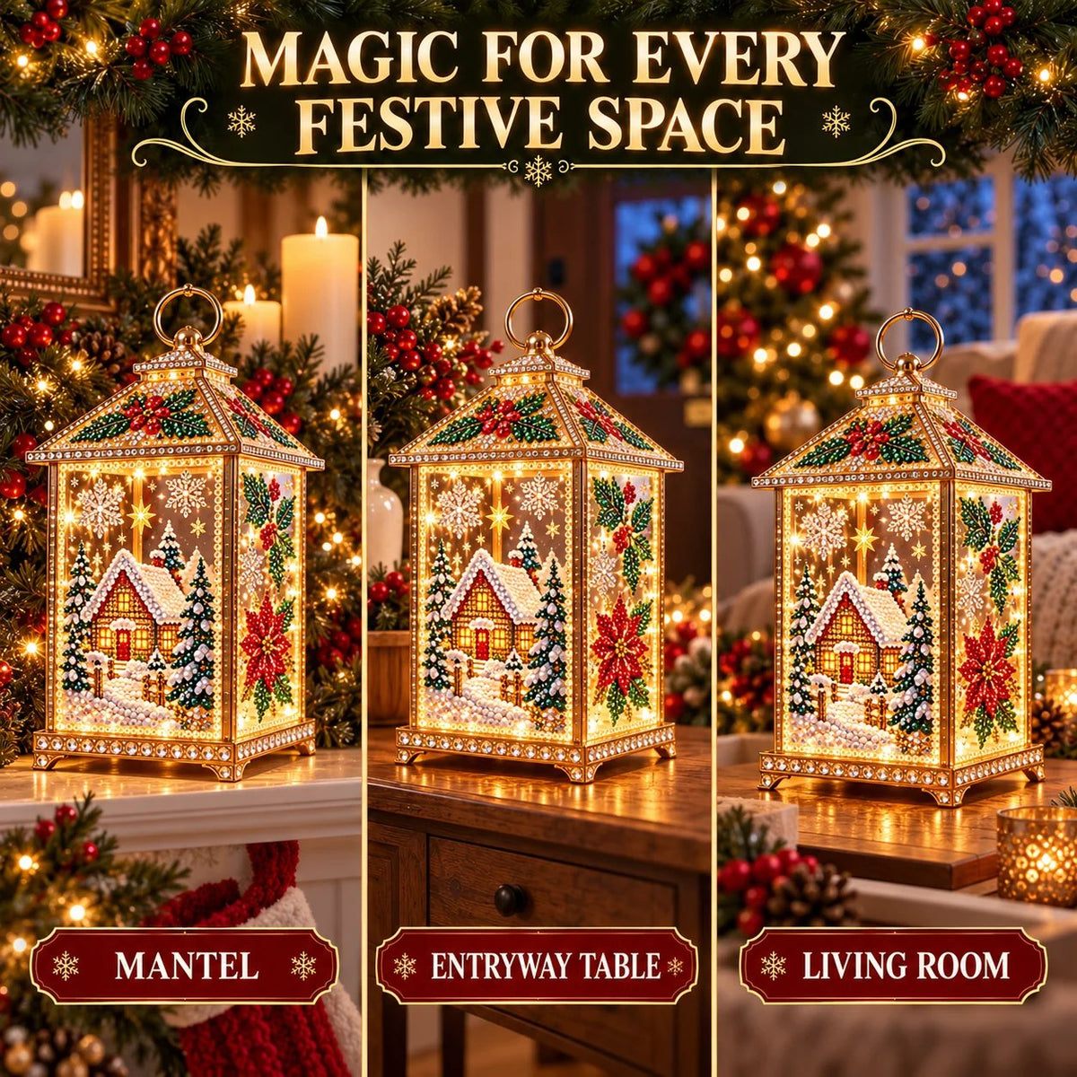 ✨ Christmas Glow™ — DIY Light-Up Diamond Art Lantern