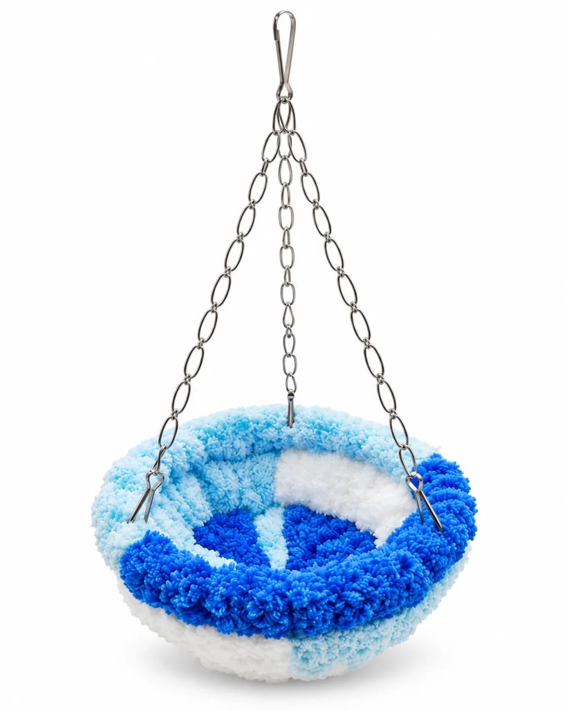 🧶 Warm Winter Bird Hanging Hammock – Cozy, Soft, Cage Decor ✨
