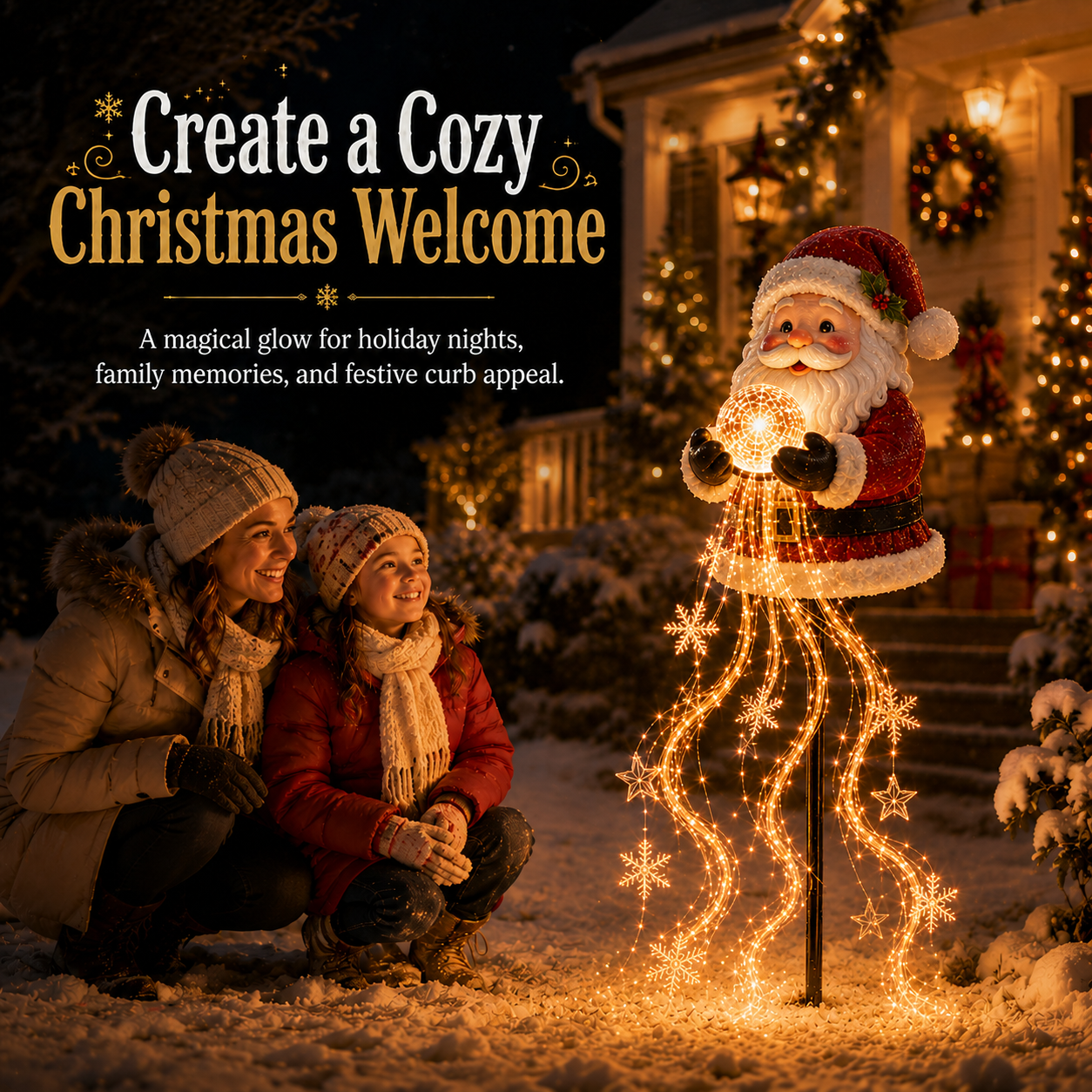 🎄49% OFF🎄 Santa Magic Fountain™ – Flowing Snowflake LED Christmas Garden Light ❄️