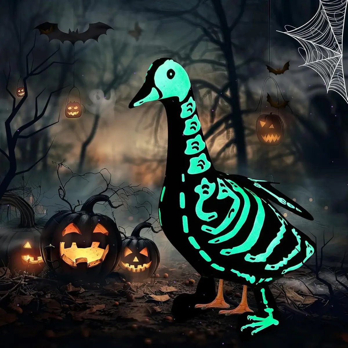 🎃Halloween Goose Skeleton Costume for Porch🪿👻