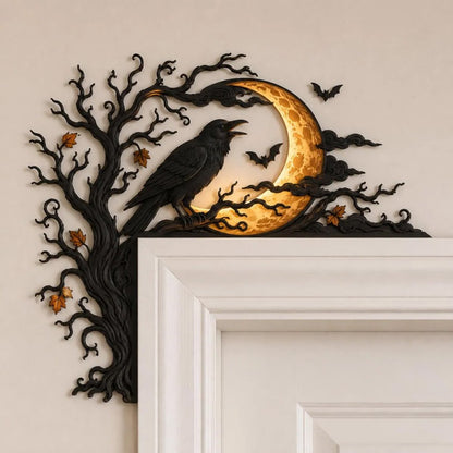 🐦‍⬛🌕 Raven Moon Halloween Corner Decor