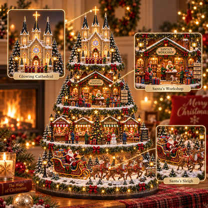 🔥 LAST DAY 49% OFF Merry Little Village Collection – Christmas Train & Storybook Village Tree