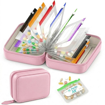 Waterproof pillbox A8 binder set, travel medicine bag