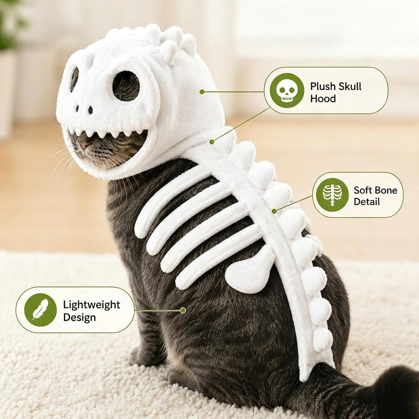 👻Glow-in-the-Dark Dinosaur Skeleton Pet Costume