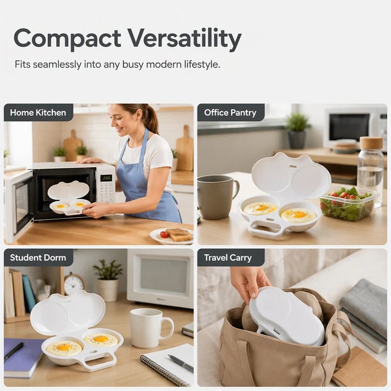 🥳2026 HOT SALE🥳💞50K+ SOLD! 🥗🎁 49% OFF! Microwave Egg Poacher——Dual‑cavity, non‑stick & easy clean. Healthier than frying – stock up & save! 🏠✅