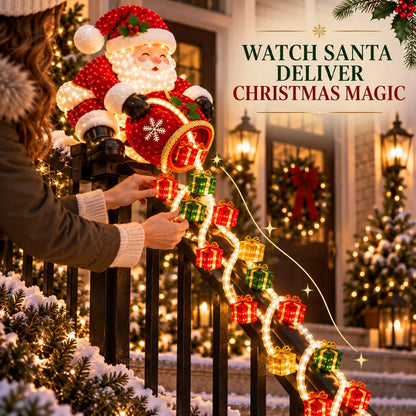 🔥🎅 Santa Magic Gift Cascade Railing Light