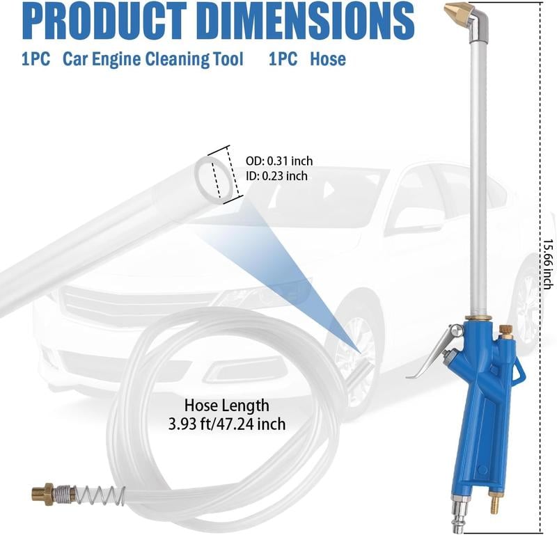 🔥LAST DAY 49% OFF - 🛠️💧High-Pressure Pneumatic Air Blow Gun with Extended Nozzle for Engine & Mechanical Deep Cleaning