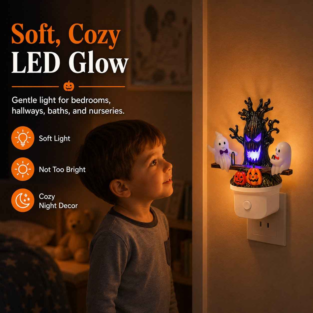 🔥Animated Seesaw Ghost Plug In LED Night Light🎃👻