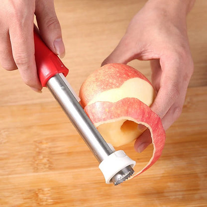 🥳2026 HOT SALE🥳💞50K+ SOLD!🔪🛒 BOGO + 50% OFF! The 2-in-1 Kitchen Hero: Core & Peel with a Twist. Stainless Steel Fruit Tool! 🍎⏱️