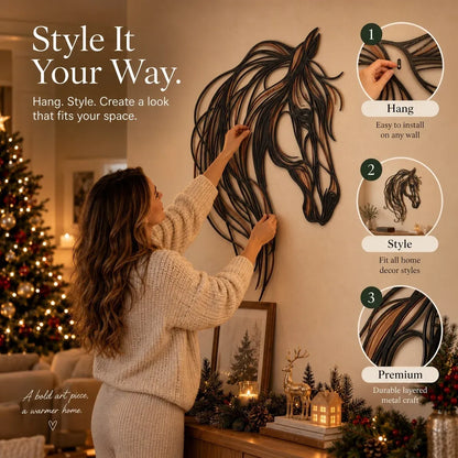 🐎Openwork metal wall art featuring a horse’s head