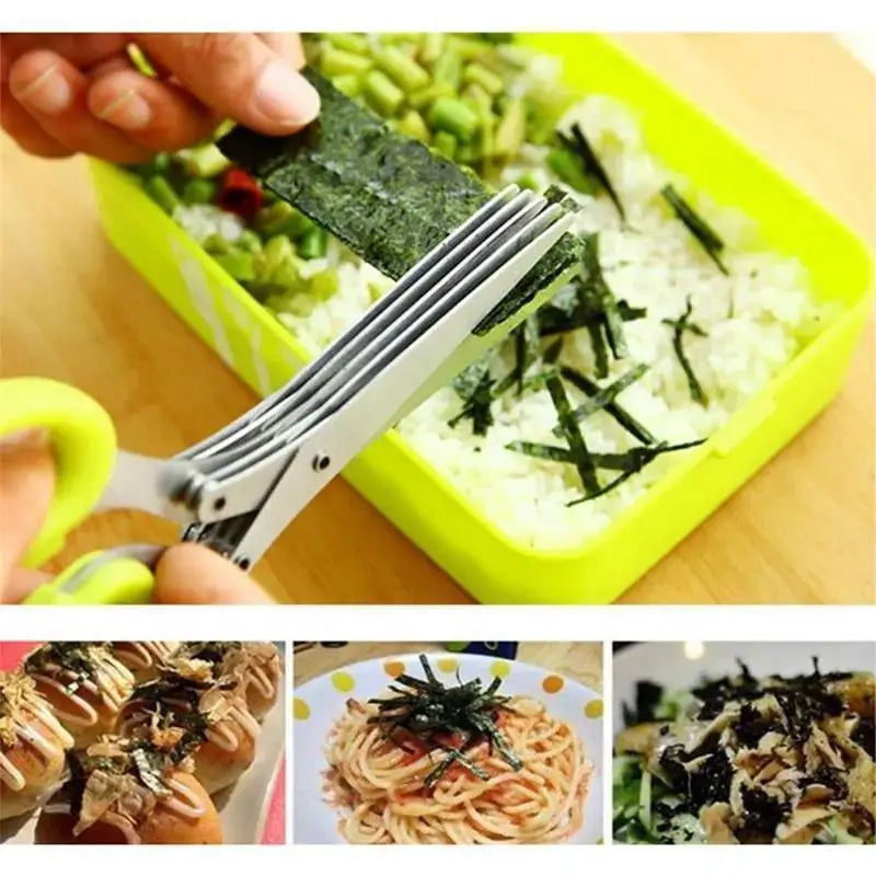 🔥HOT SALE 49% OFF✂️ 5-Blade Kitchen Herb Scissors