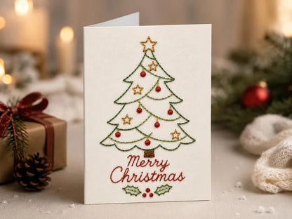 🔥LAST DAY 50% OFF - 🌲 🪡 Christmas Hand Embroidery Card DIY Kit | Stitch Your Way Into the Christmas Spirit ✨ 🎁