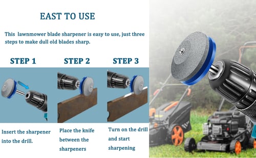 Drill-Powered Mower Blade Sharpener