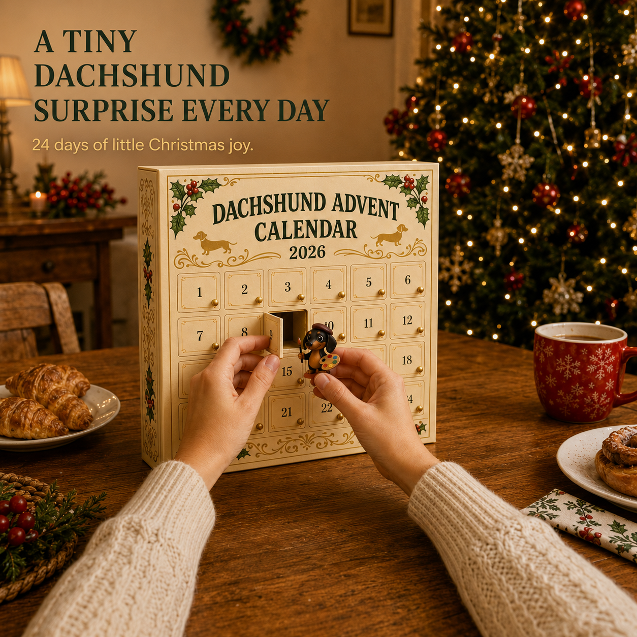 【Last Hour 50% Off】🎁2026 Dachshund Advent Calendar Blind Box💕🐶