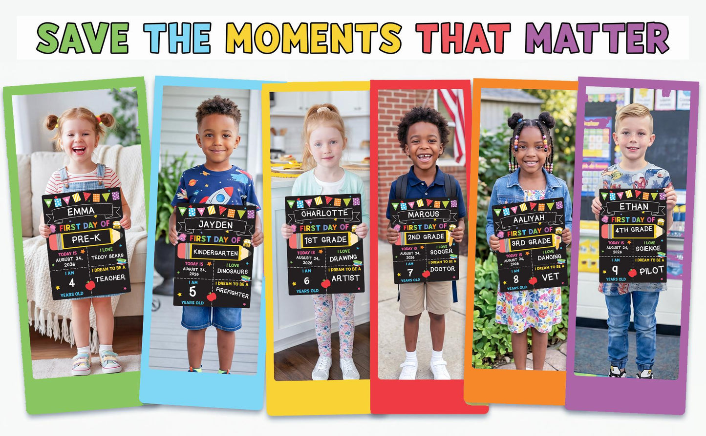 First & Last Day School Sign – Double-Sided Chalkboard for Every Milestone