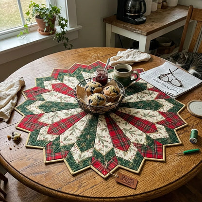 🎄 Holiday Star Table Topper Quilt Template Set ⭐🧵 – DIY Christmas Quilting Pattern