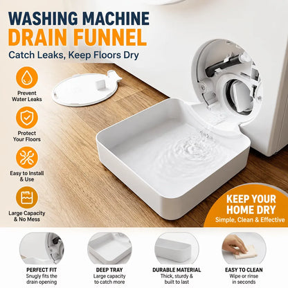 Prevents Water Overflow on the Laundry Floor✨Washing Machine Maintenance Water Catch Tray