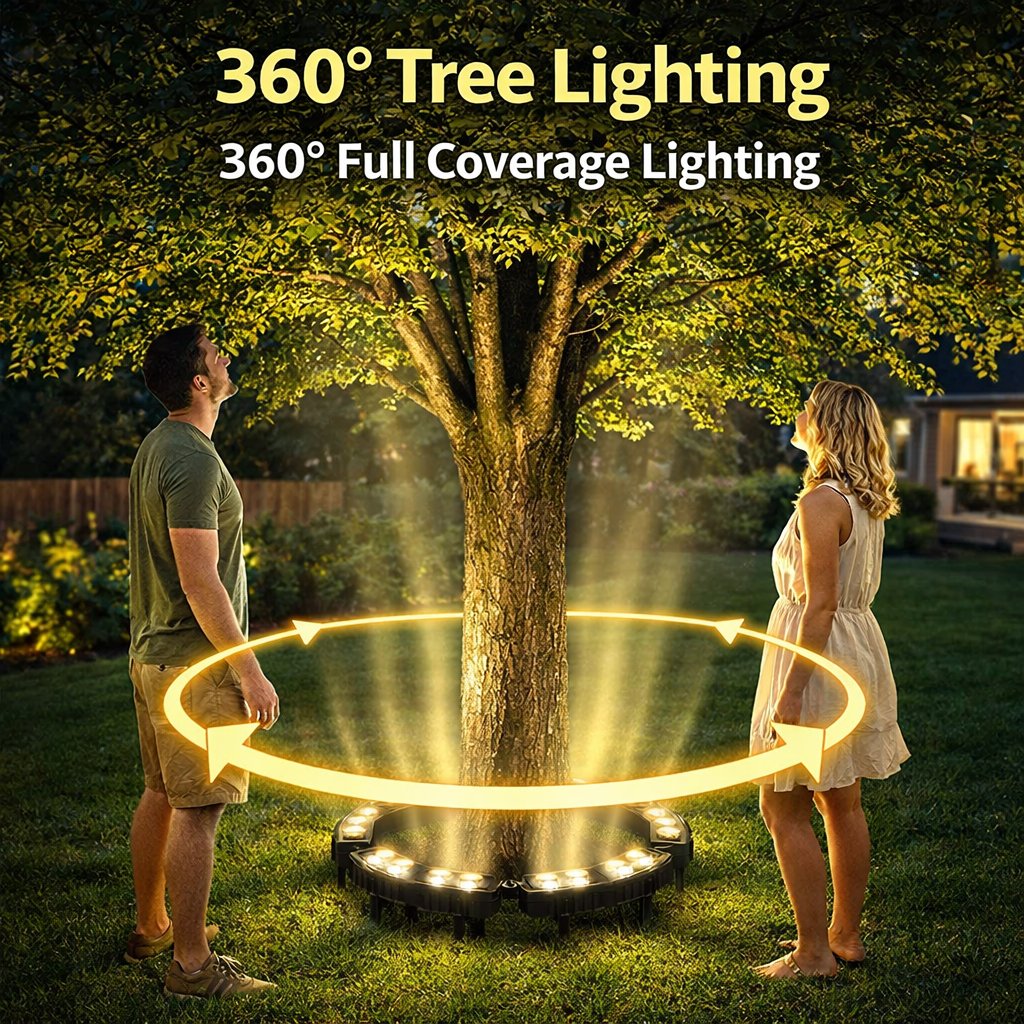 🌳 LED Ring Tree Light | Outdoor Waterproof Landscape Spotlight 🌟