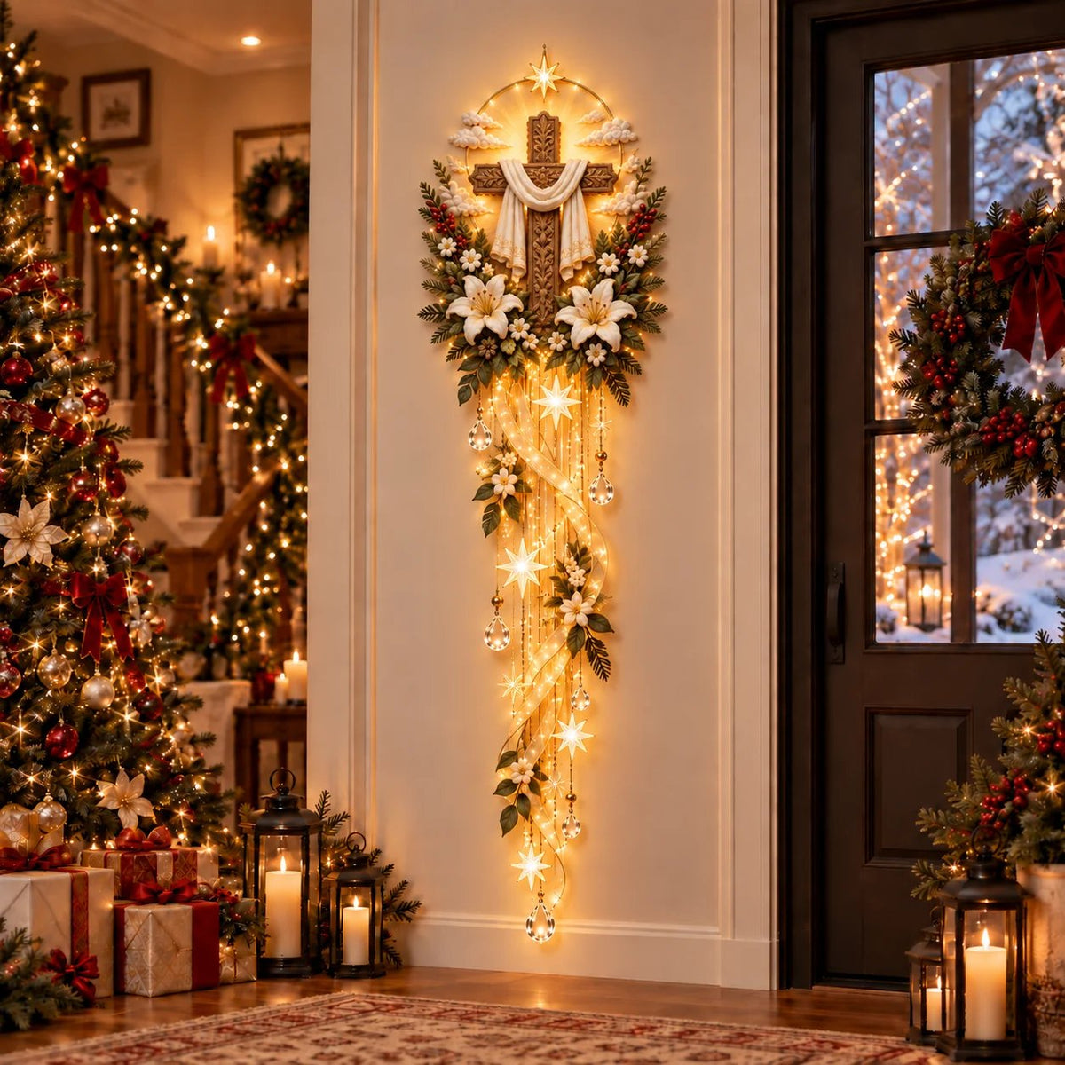 🌟 Nativity Starfall Wall Light – A Meaningful Christmas Glow