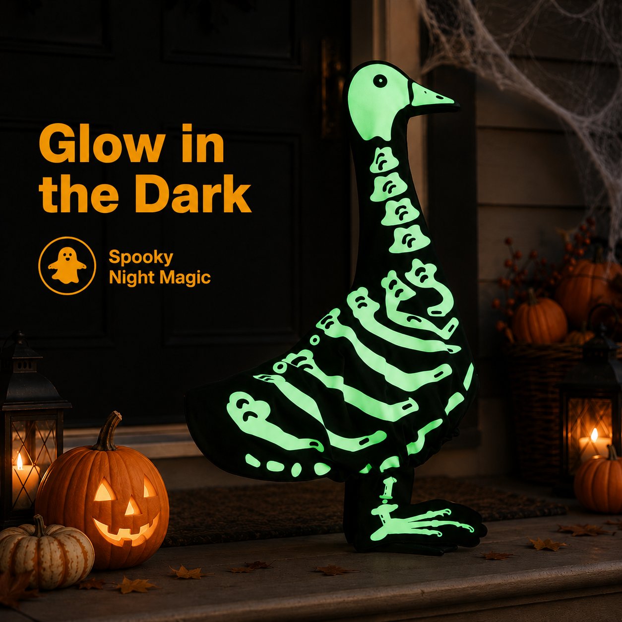 🎃Halloween Goose Skeleton Costume for Porch🪿👻