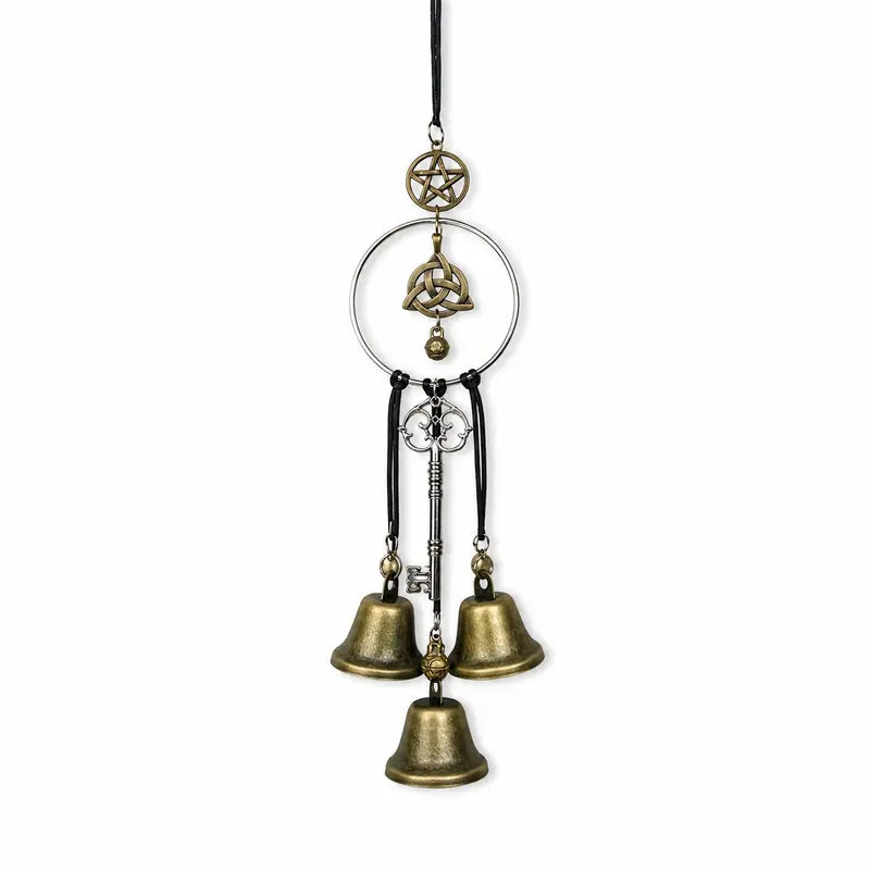 🔮 Witchy Hanging Bells – Vintage Gothic Pentagram Door Decor
