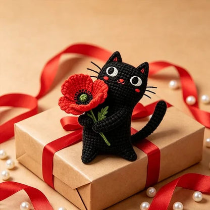 🔥HOT SALE 49% OFF🔥Unisex Memorial Day Poppy Cat Handcrafted Keepsake