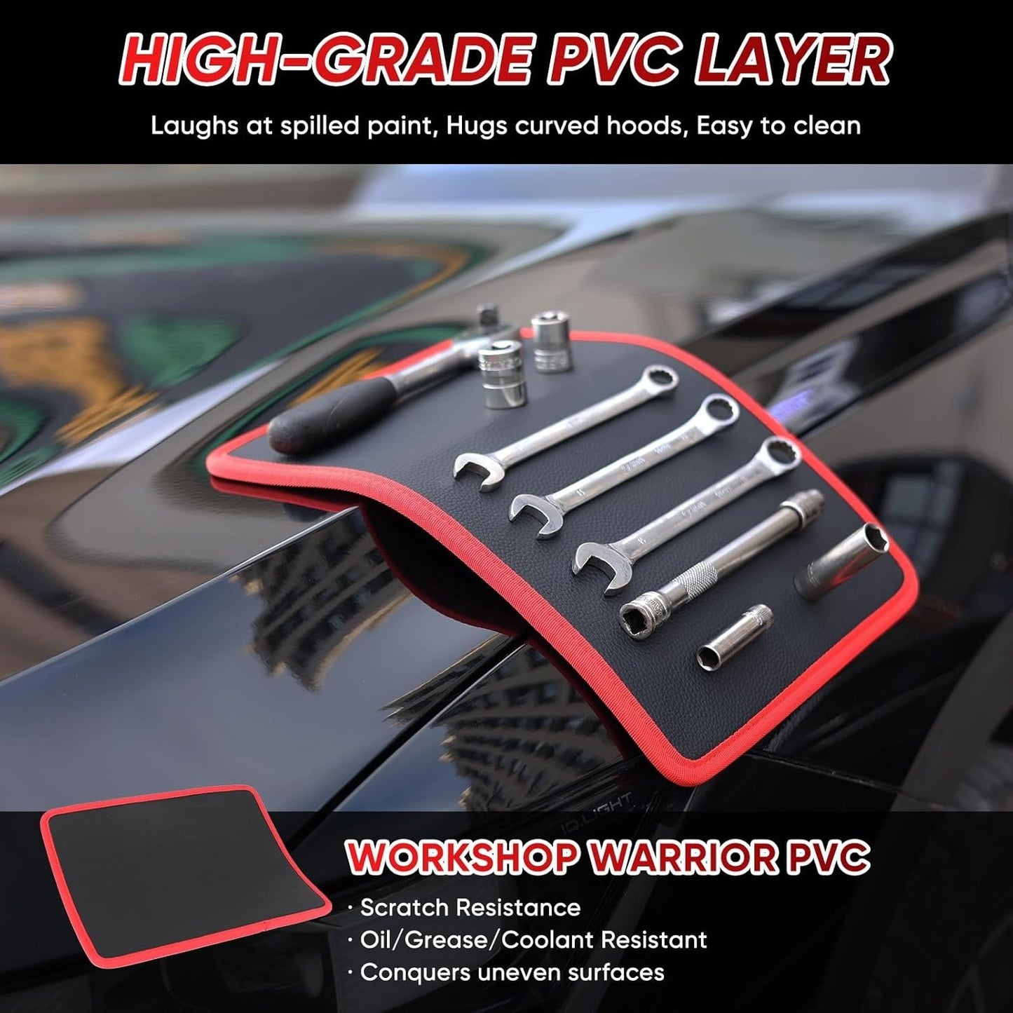 ⚡ Ultra-Strong Magnetic⚡Flexible Magnetic Tool Mat - Ultra-Thin Magnetic Tool Holder, Automotive Body Panels (3 Pack)
