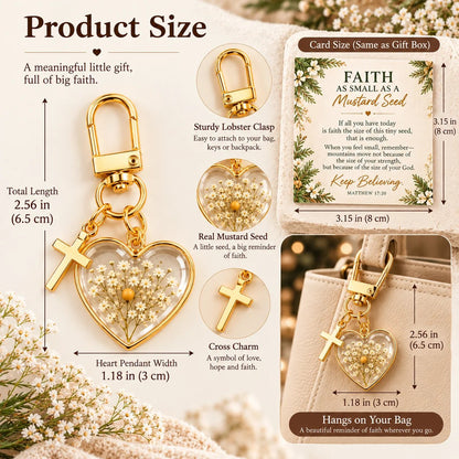 ⏳ Last Day 50% OFF –✝️ Mustard Seed Faith Keychain — Keep Believing