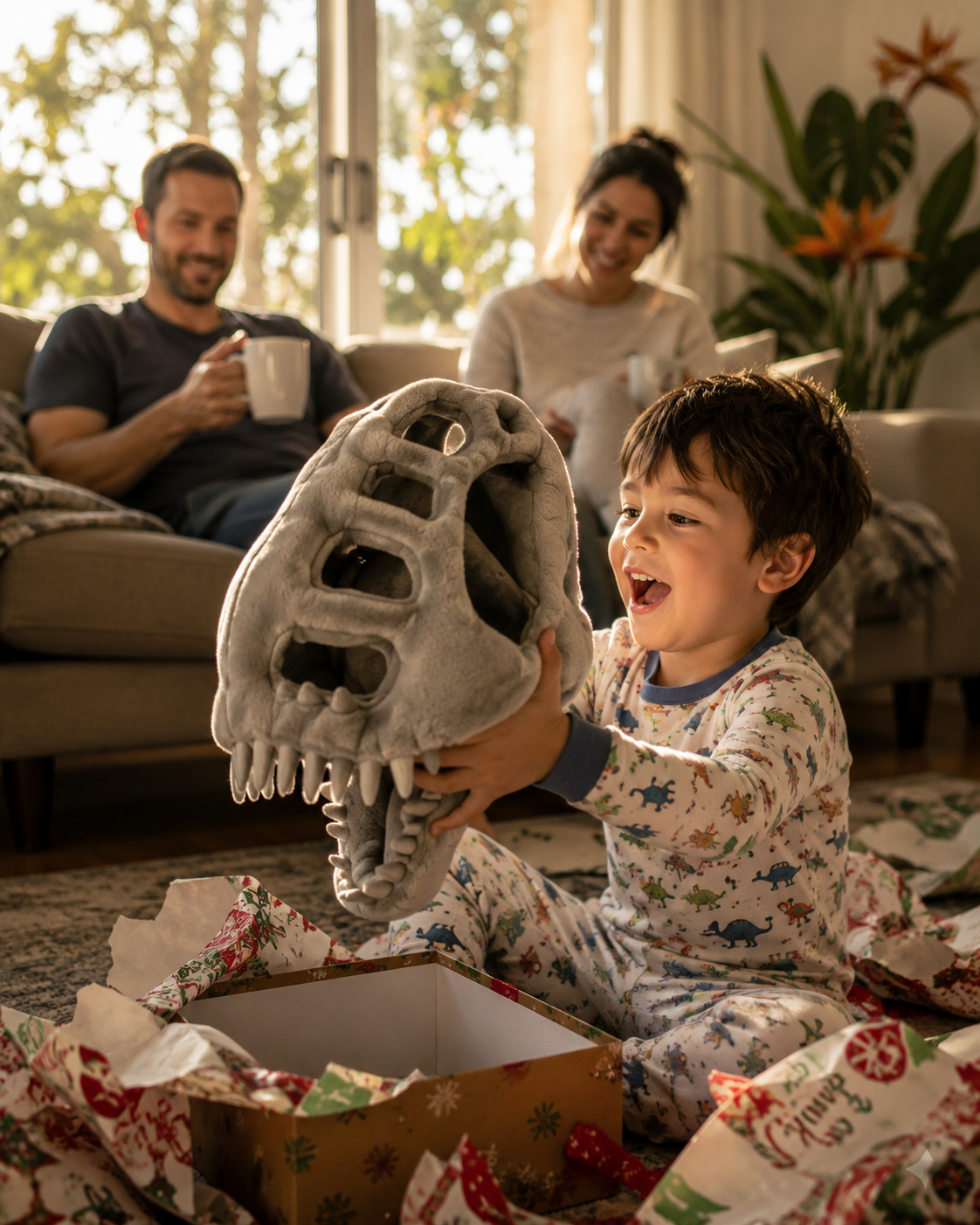 DinoRoar™ Dinosaur Skeleton Costume — Movable Jaw & Plush Tail (Ages 3-10)
