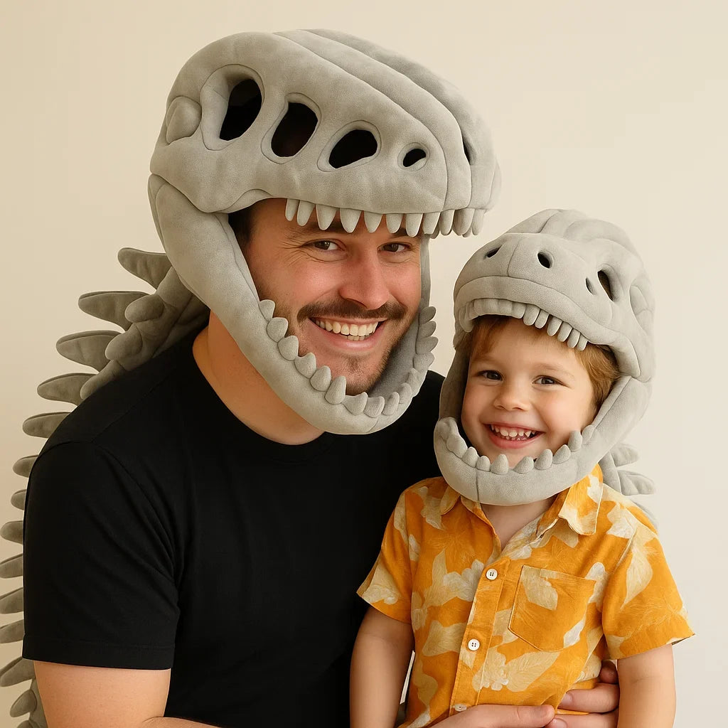 DinoRoar™ Dinosaur Skeleton Costume — Movable Jaw & Plush Tail (Ages 3-10)