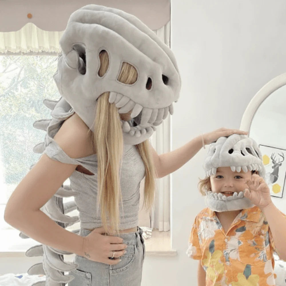 DinoRoar™ Dinosaur Skeleton Costume — Movable Jaw & Plush Tail (Ages 3-10)